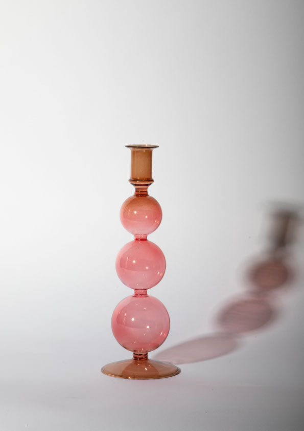 BARCELONA CANDLE HOLDER - BROWN & RED