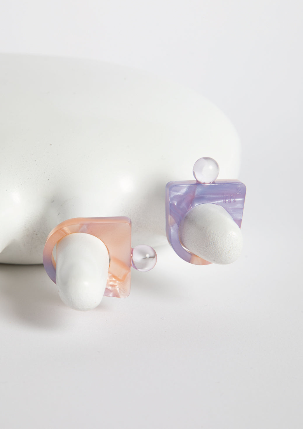 STONE RING - MARBLED PINK&LILAC