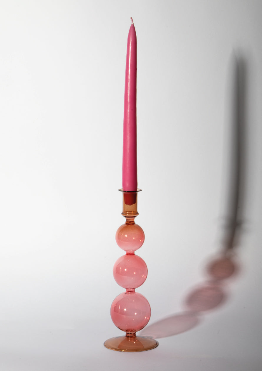 BARCELONA CANDLE HOLDER - BROWN & RED