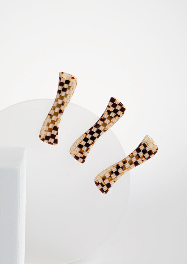 CHECKED HAIR CLIP - CAREY&WHITE