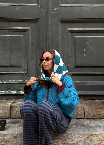 TRIANGLE SCARF AW26 / SMALL - CHECKERED