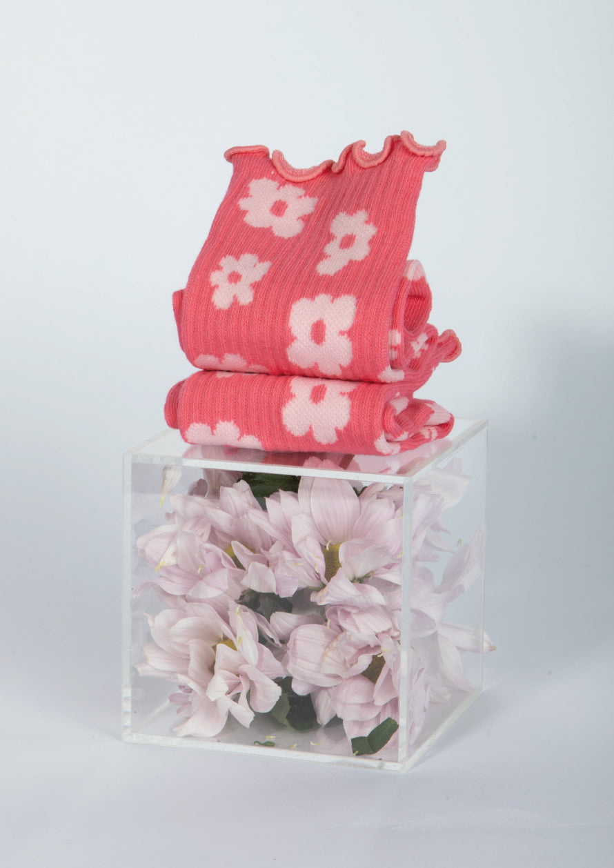METRO FLOWERS SOCKS - PINK