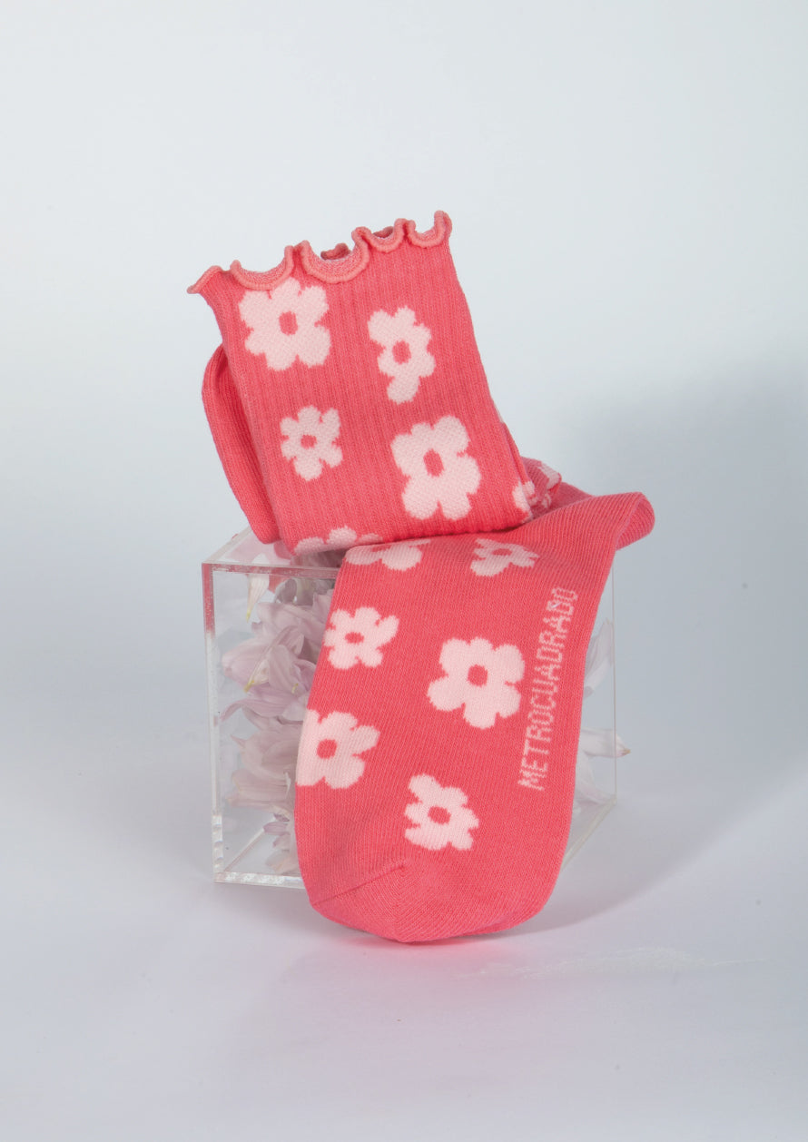 METRO FLOWERS SOCKS - PINK
