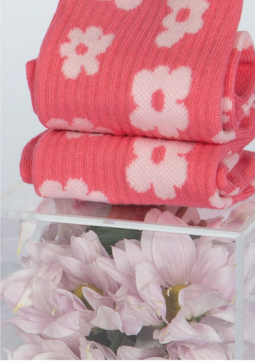 METRO FLOWERS SOCKS - PINK