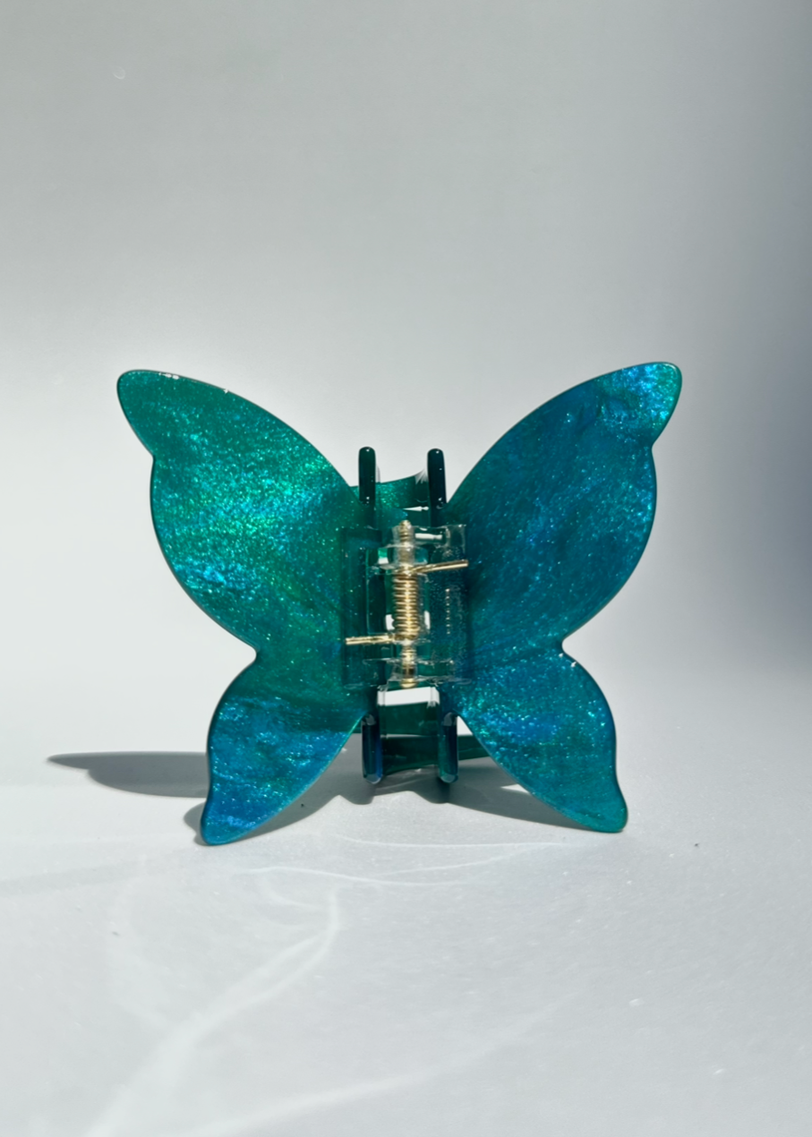SHINY BTFLY CLAW - PETROL