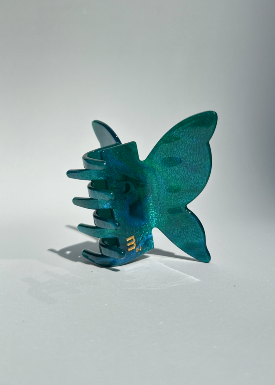 SHINY BTFLY CLAW - PETROL