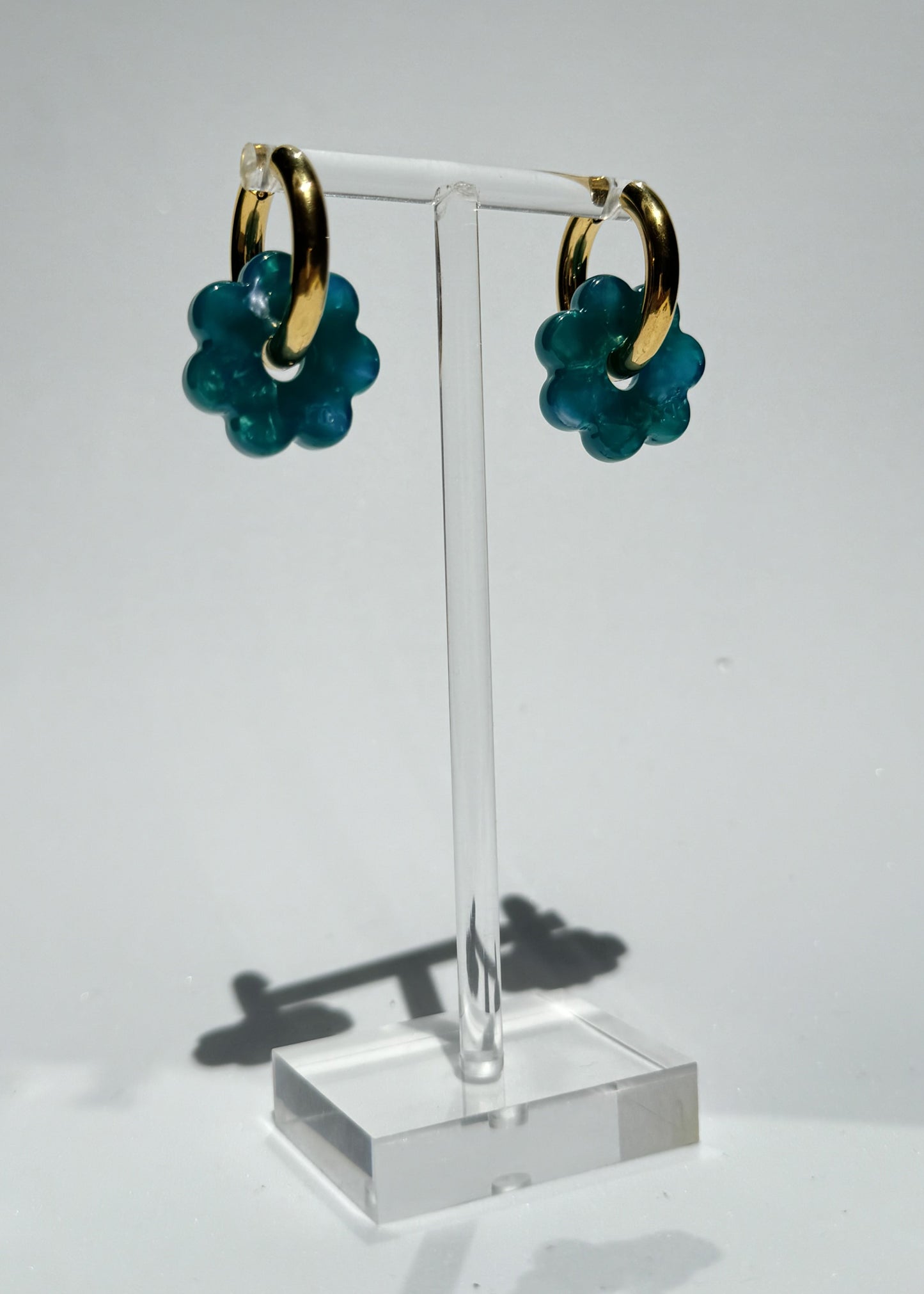 DAISY FLOWERS EARRINGS - TURQUOISE