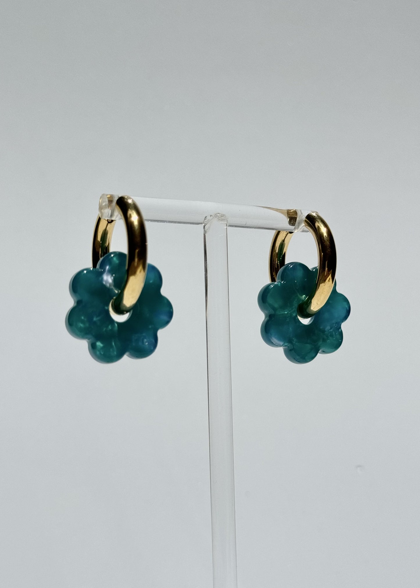 DAISY FLOWERS EARRINGS - TURQUOISE