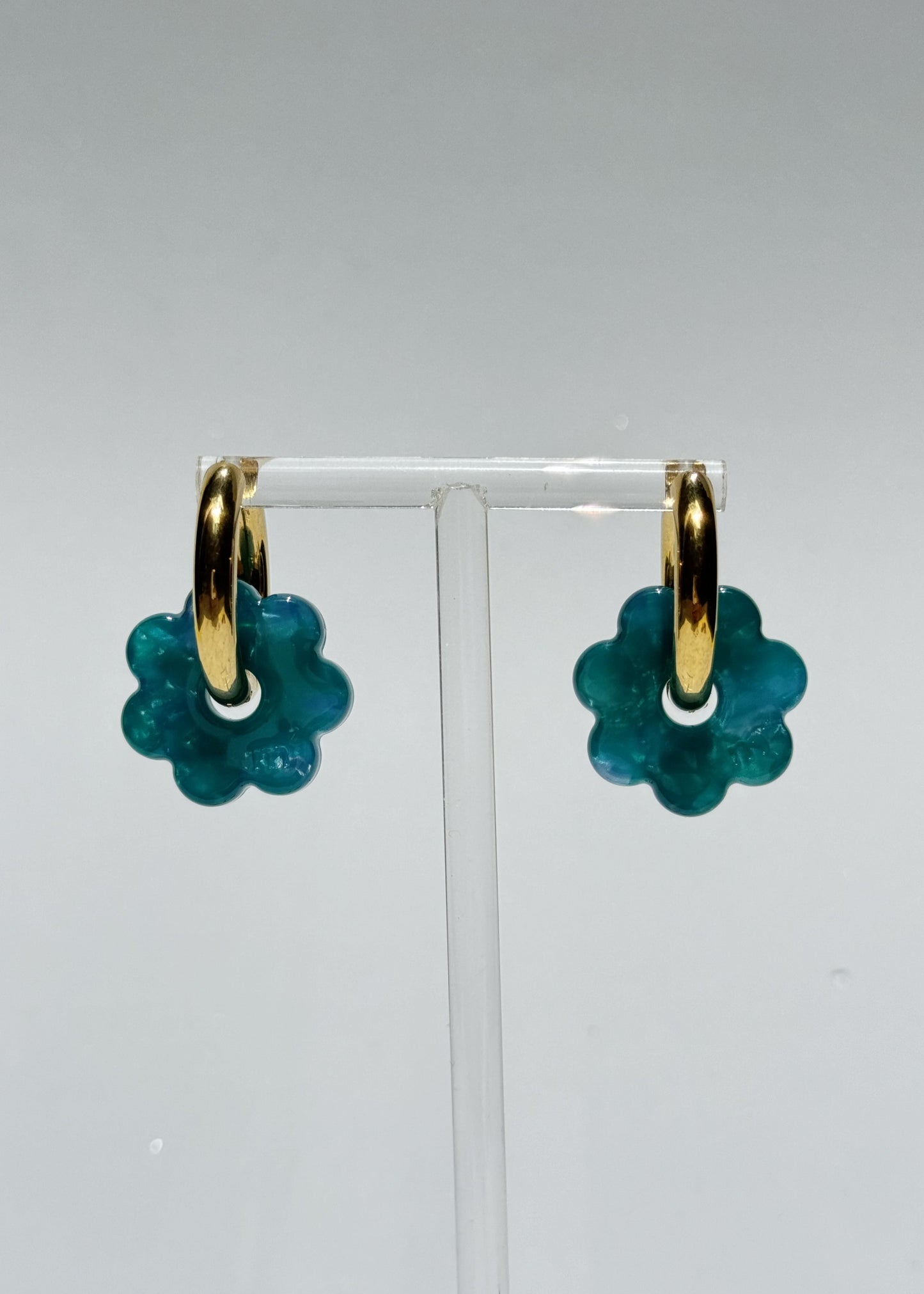 DAISY FLOWERS EARRINGS - TURQUOISE