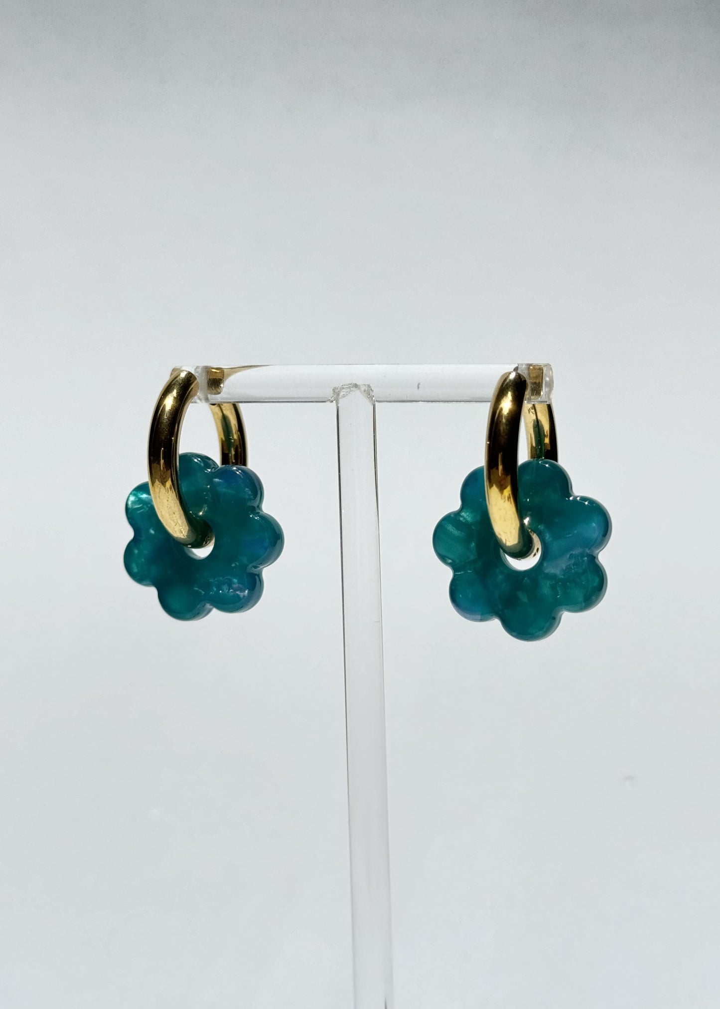 DAISY FLOWERS EARRINGS - TURQUOISE