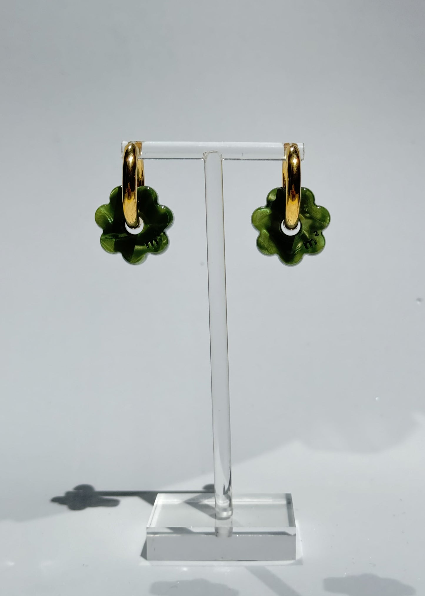 DAISY FLOWERS EARRINGS - GREEN