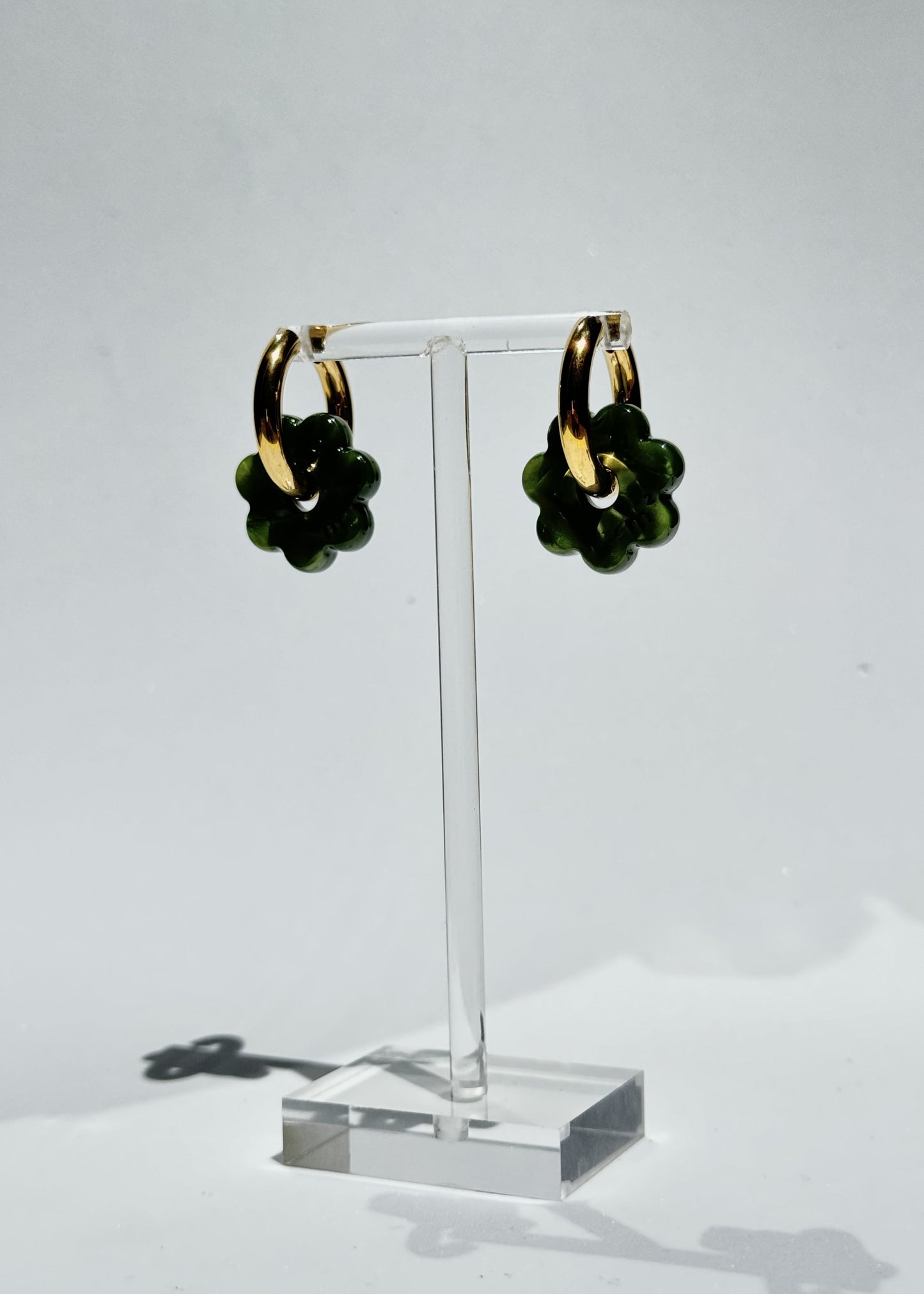 DAISY FLOWERS EARRINGS - GREEN