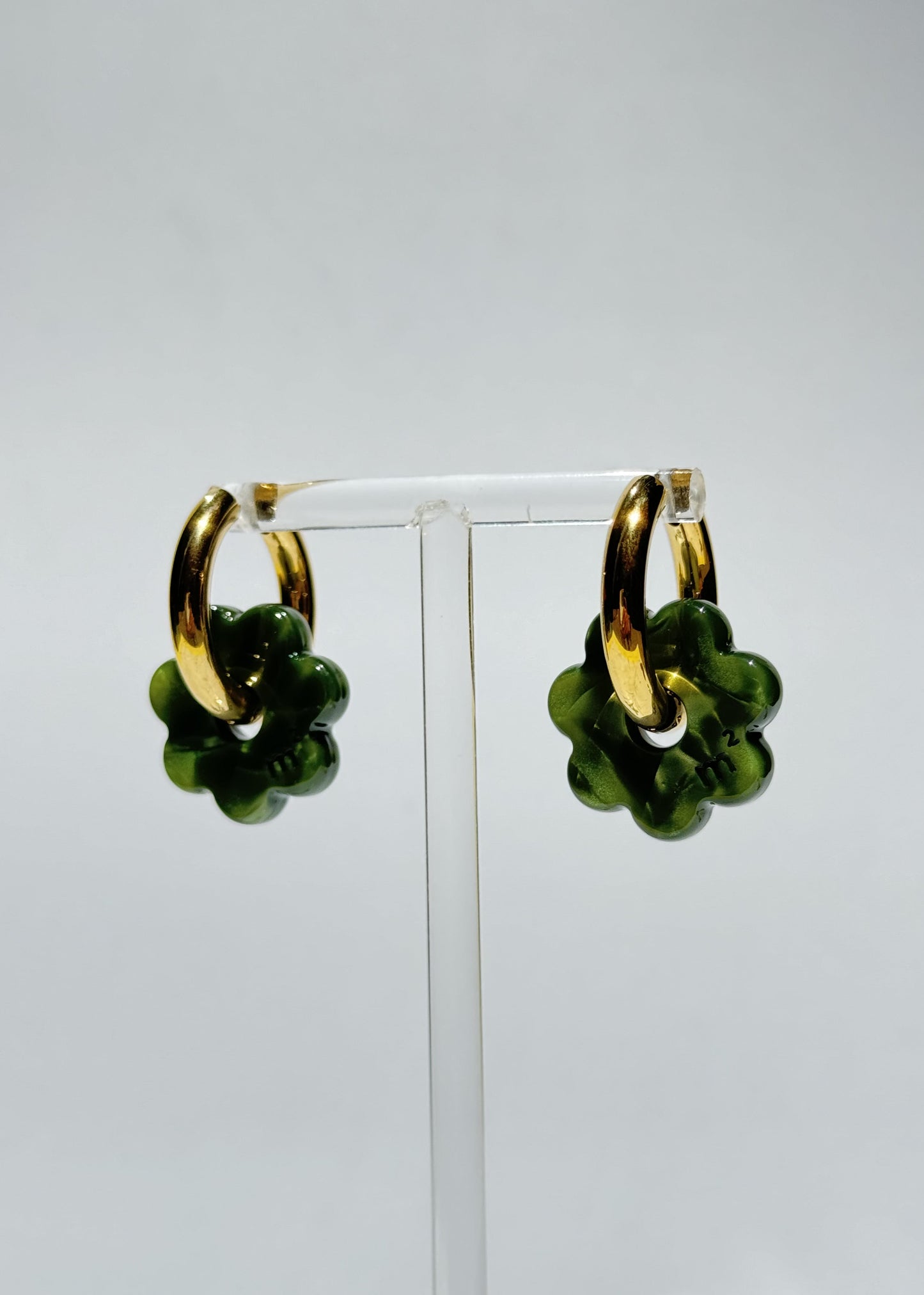 DAISY FLOWERS EARRINGS - GREEN