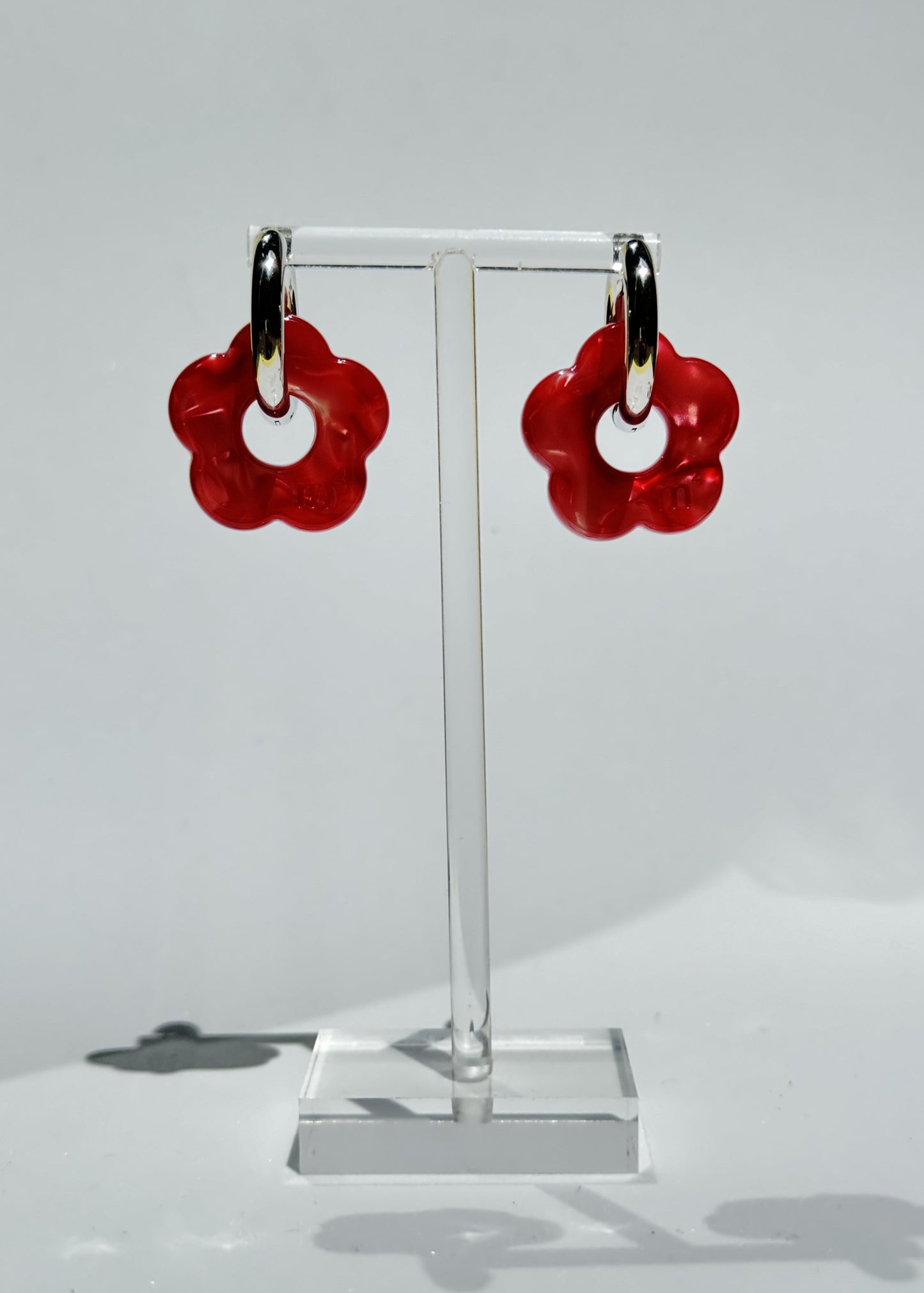 FLOWERS EARRINGS - BRIGHT RED