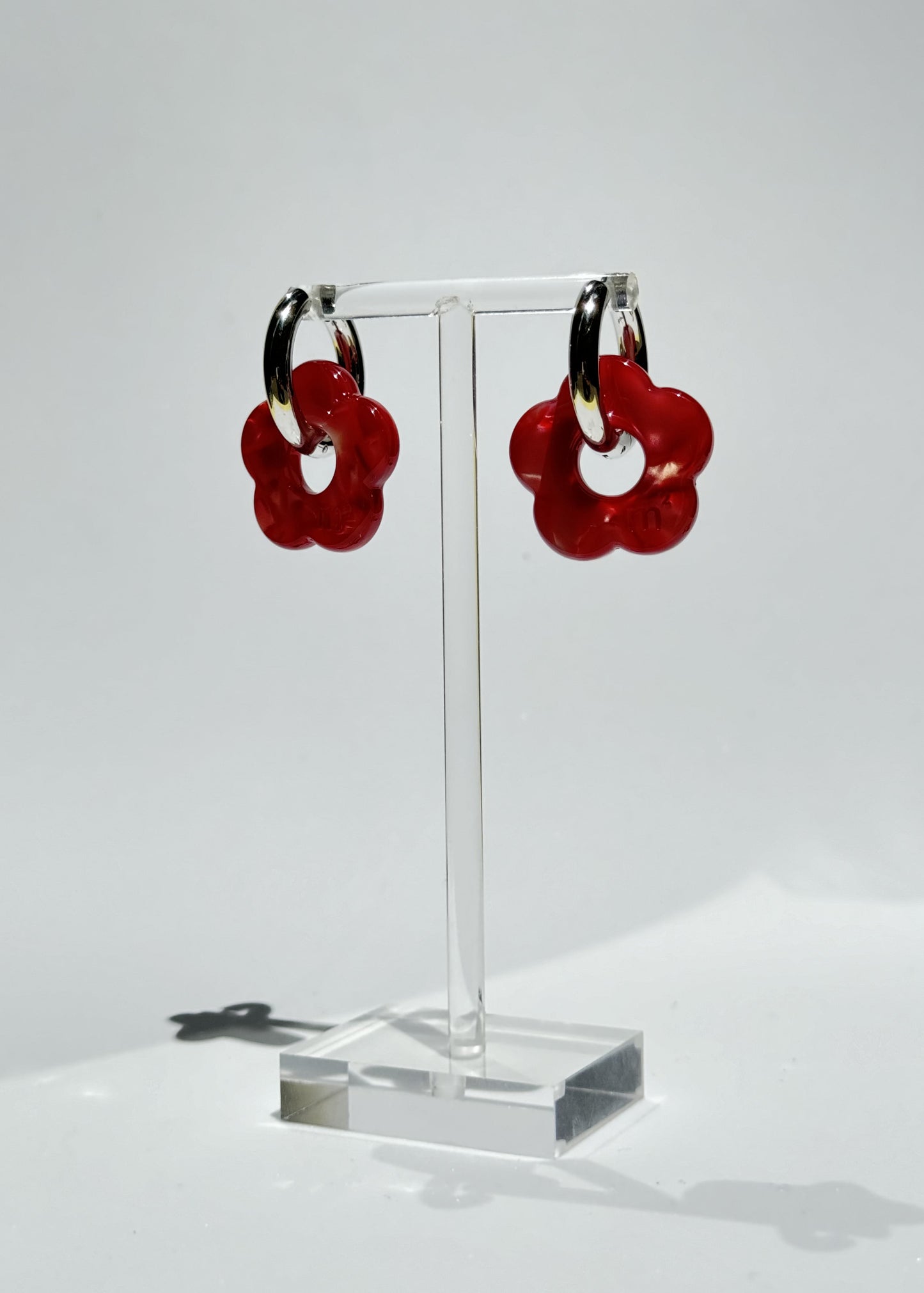FLOWERS EARRINGS - BRIGHT RED