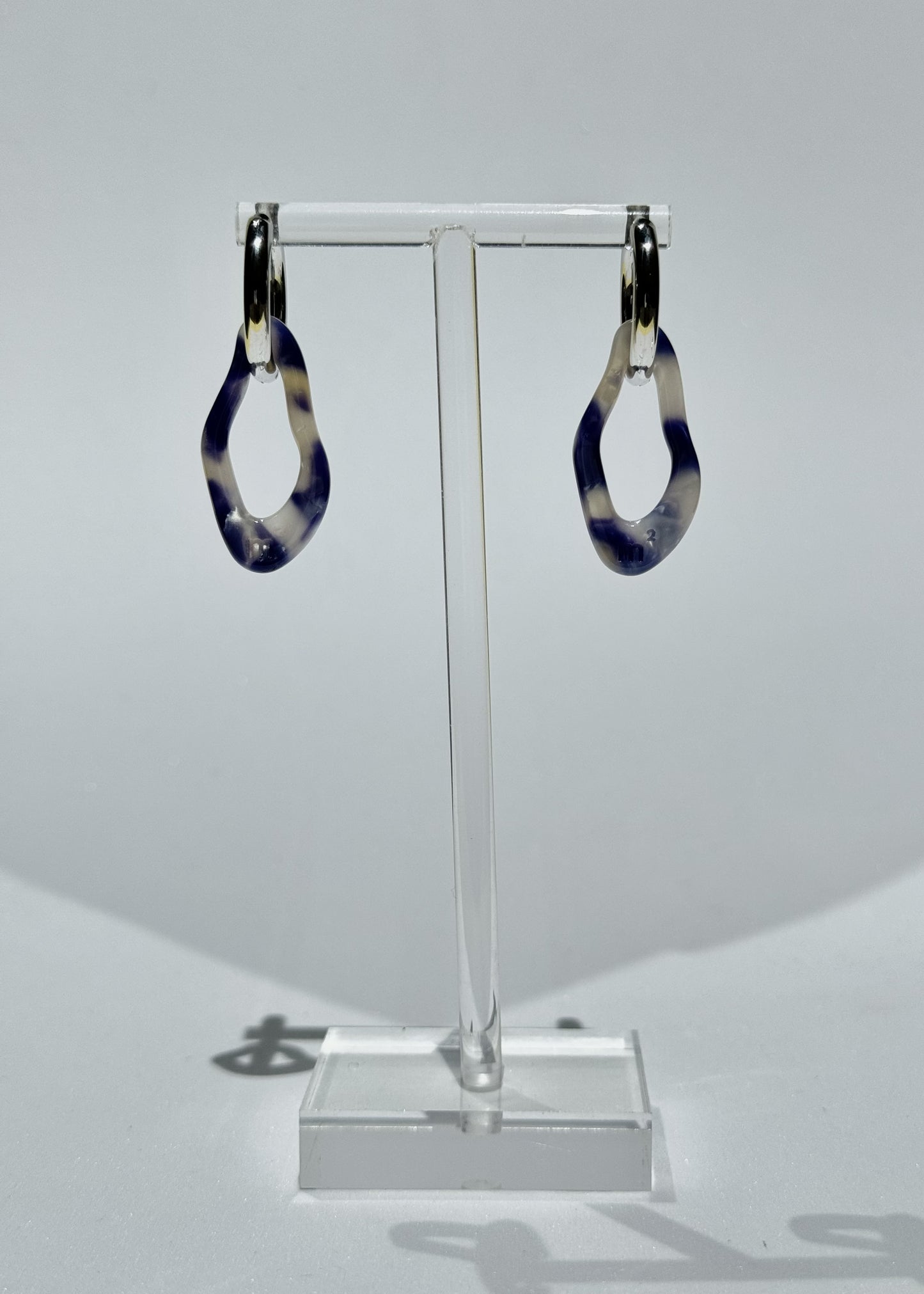 ORGANIC EARRING - MARBLED BLUE