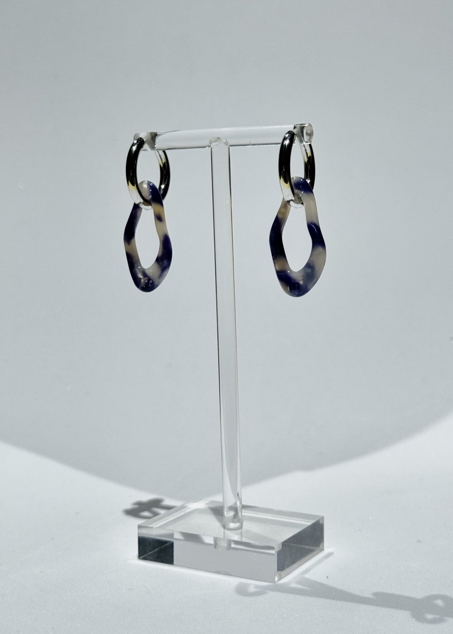 ORGANIC EARRING - MARBLED BLUE