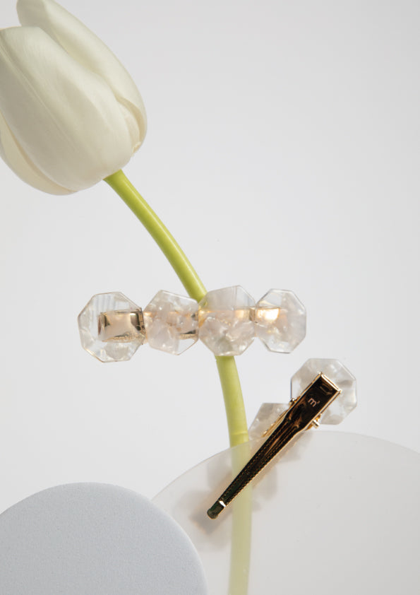 METEORITE HAIR CLIP - PEARL