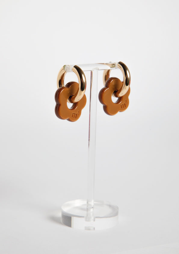 FLOWERS EARRINGS - CHOCOLATE