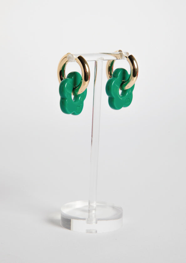 FLOWERS EARRINGS - POWER GREEN