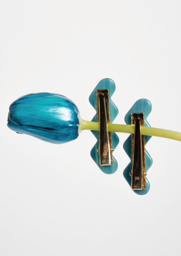 RAY HAIR CLIP - MARBLED BLUE