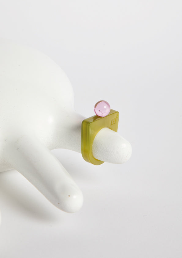 STONE RING - GREEN&PINK