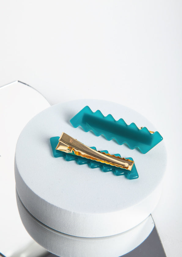 ZIG/ZAG HAIR CLIP - GREEN