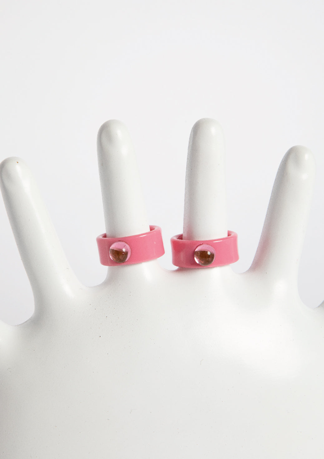 HALF STONE RING - FUCHSIA