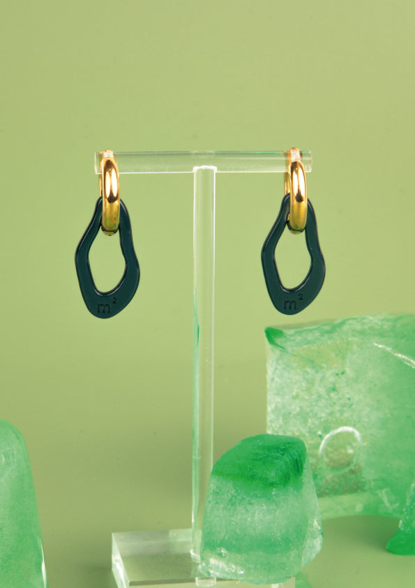 ORGANIC EARRINGS -DEEP GREEN