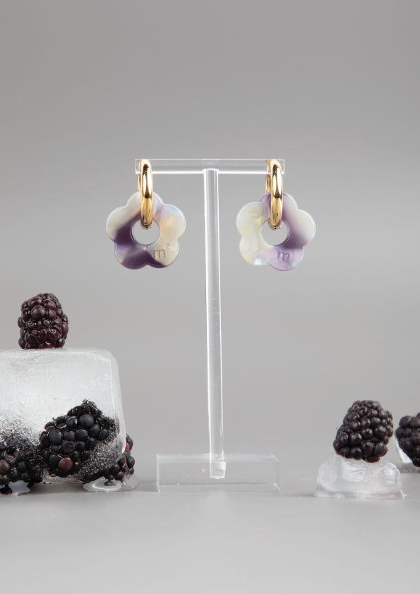 FLOWERS EARRINGS - PURPLE MIX