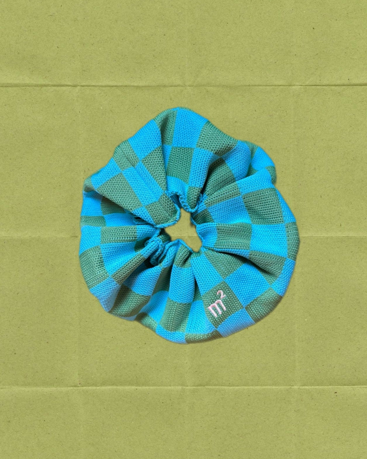 KNITTED SCRUNCHIE - BLUE&GREEN