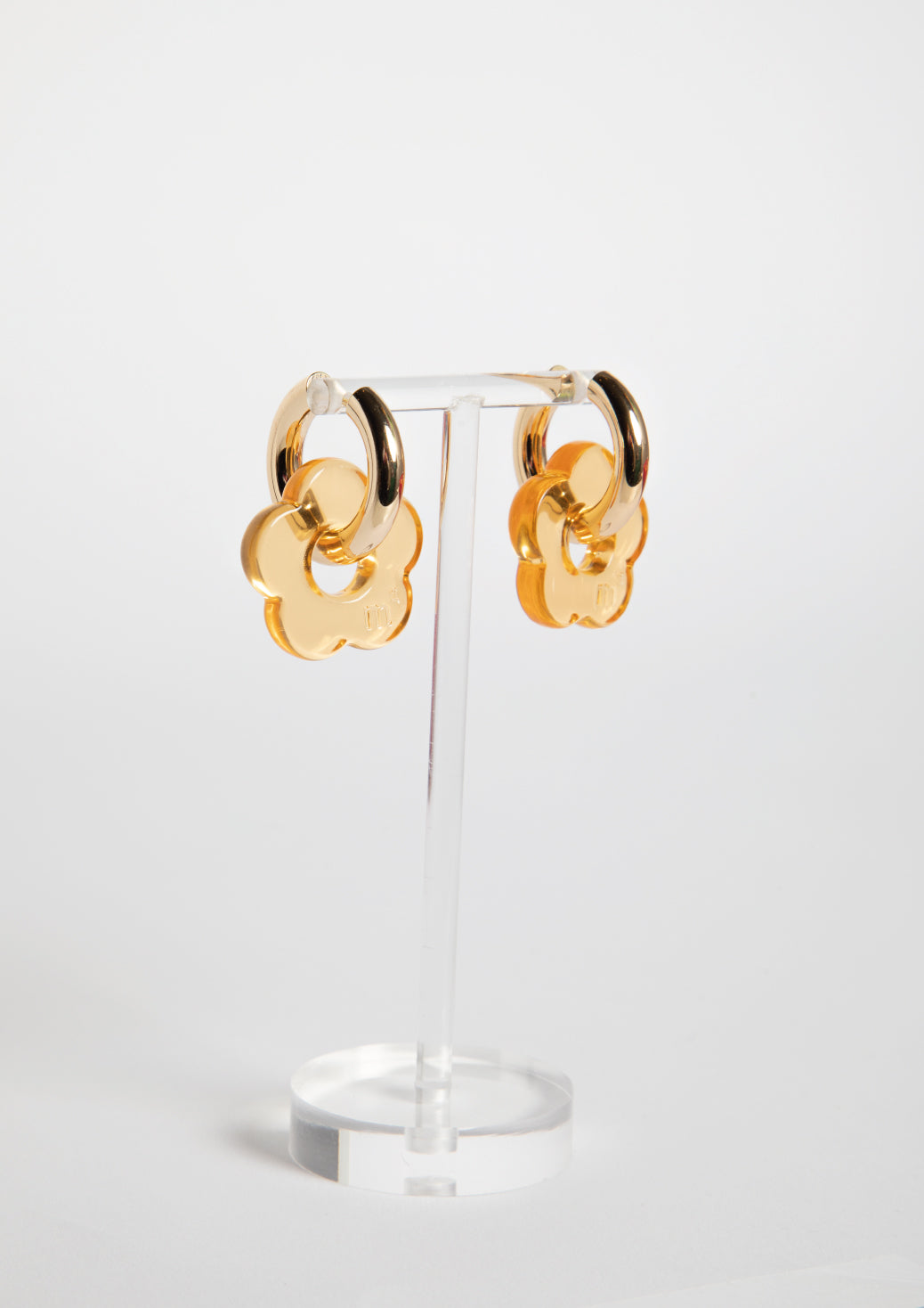 FLOWERS EARRINGS - CLEAR ORANGE