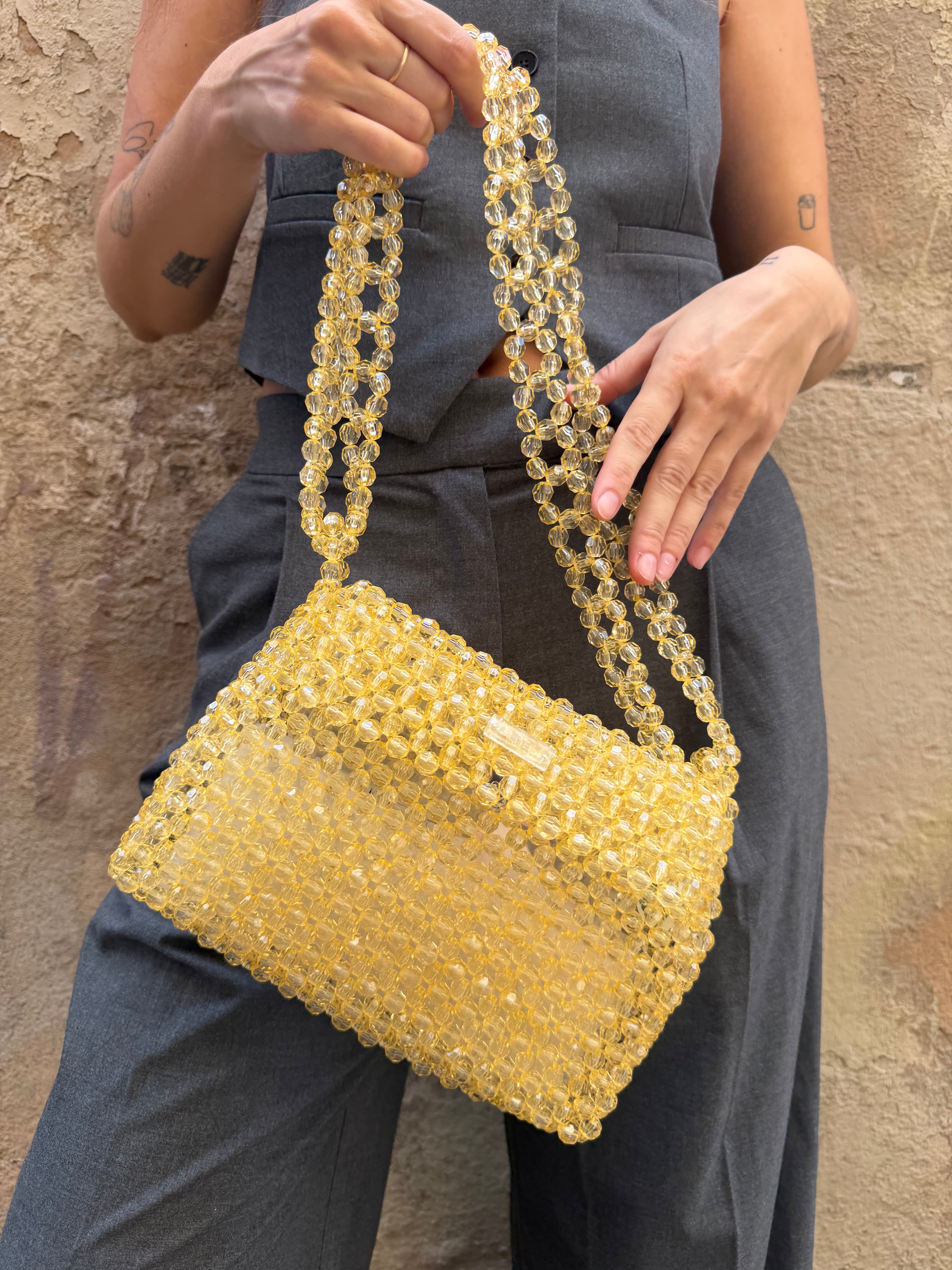 BEADED BAG / 2IN1 LEMON