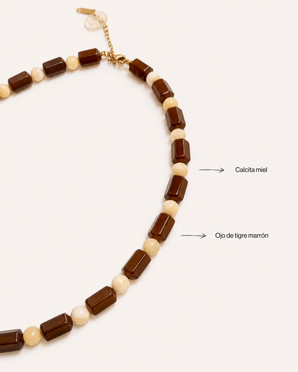 NATURAL STONES NECKLACE - ICED LATTE