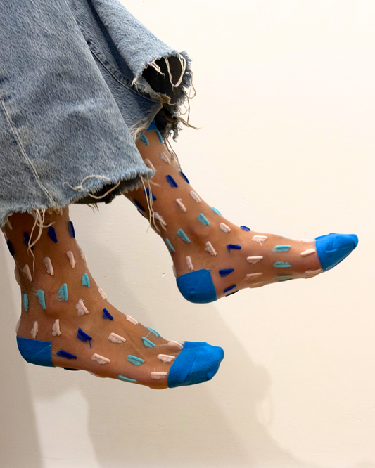 SHEER SOCKS - HYPHEN BLUE