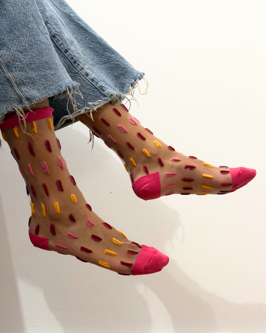 SHEER SOCKS - HYPHEN PINK