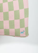 CHECKERED MARKET BAG - STRAWBERRY&PISTACCHIO