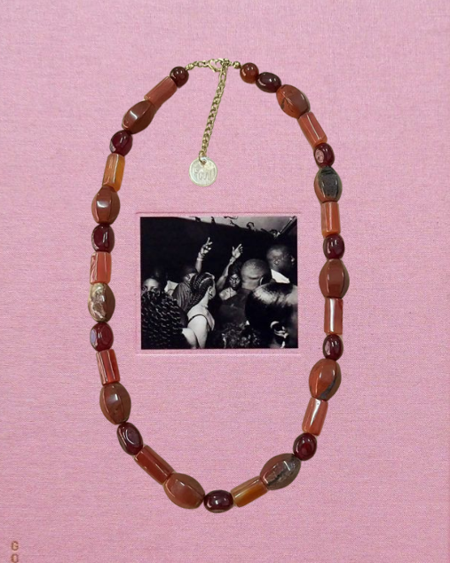 NATURAL STONES NECKLACE - TERRACOTTA