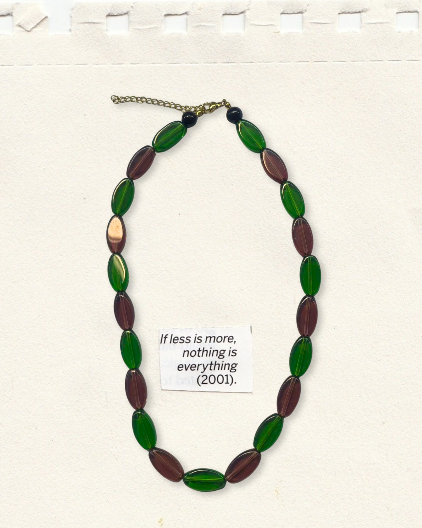 NATURAL STONES NECKLACE - GREEN&BURDEOS