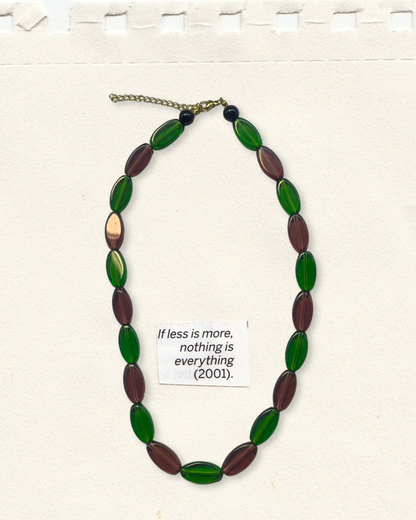 NATURAL STONES NECKLACE - GREEN&BURDEOS