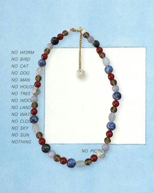 NATURAL STONES NECKLACE - LIGHT BLUE