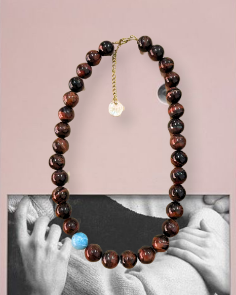 NATURAL STONES NECKLACE - BURDEOS