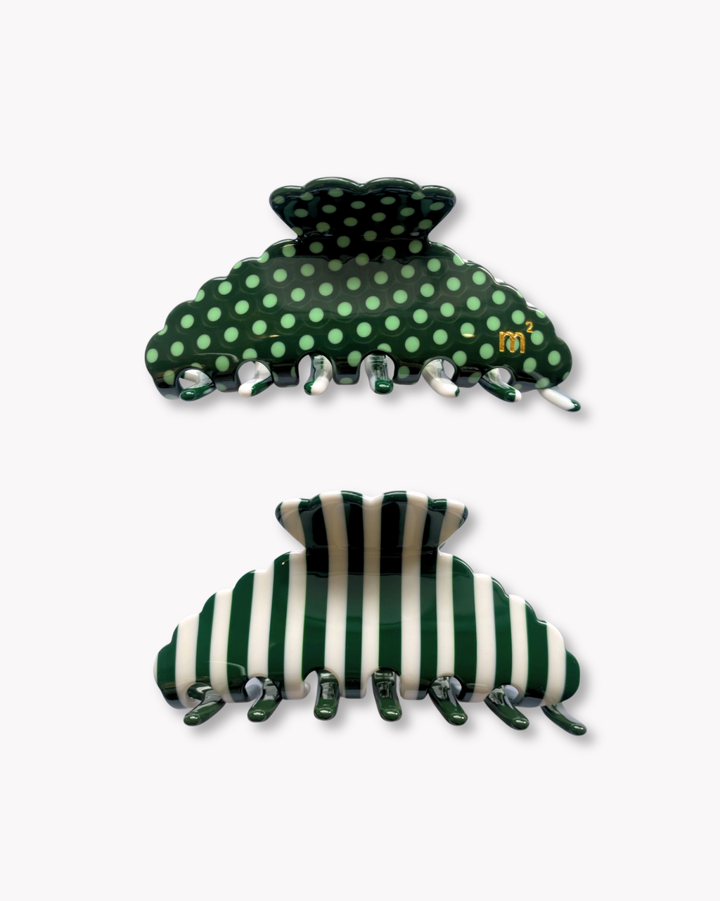 DUAL PRINT CLAW - GREEN&CREAM