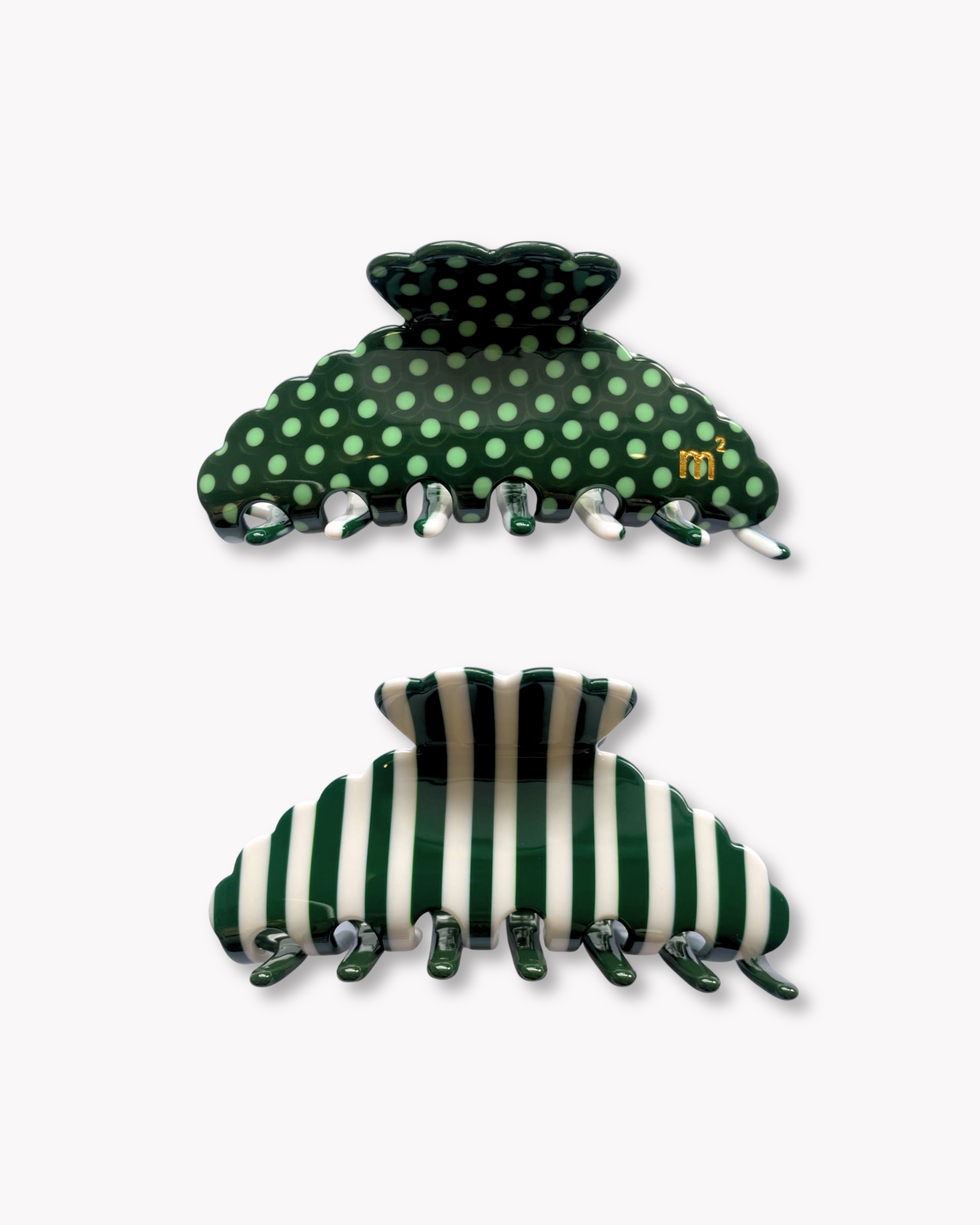 DUAL PRINT CLAW - GREEN&CREAM