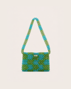 CHECKERED BEADED BAG / GREEN