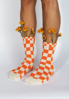 CHECKERED SOCKS - ORANGE