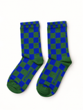 CHECKERED SOCKS - GREEN & BLUE