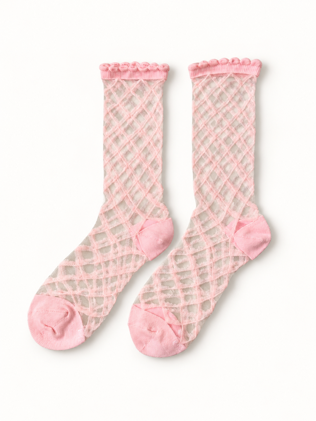 SHEER SOCKS - ARGYLE PINK