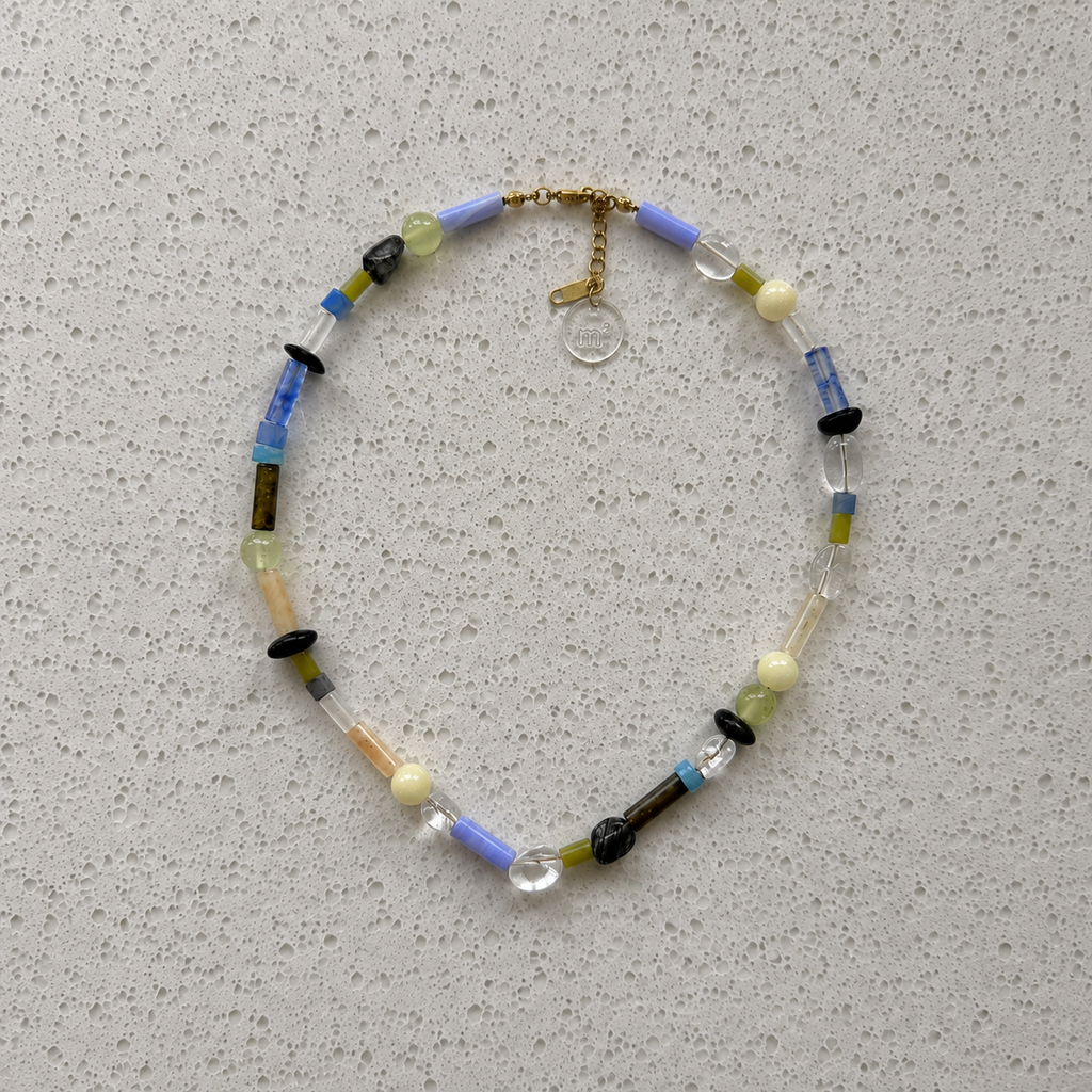 NATURAL STONES NECKLACE - MOSS