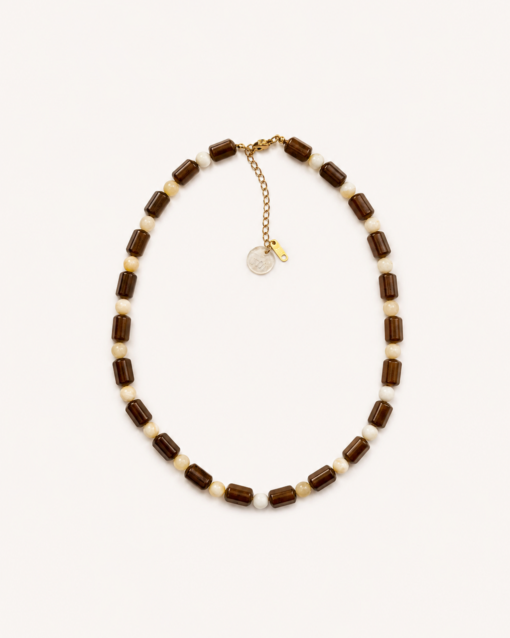 NATURAL STONES NECKLACE - ICED LATTE
